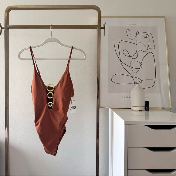 NWT ZARA GEOMETRIC PIECE SWIMSUIT - Picture 7 of 12